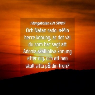 Picture 04 - 1 Kungaboken 1:24 SV1917 - Och Natan sade: »Min herre konung, är det väl - Bible Verse Picture