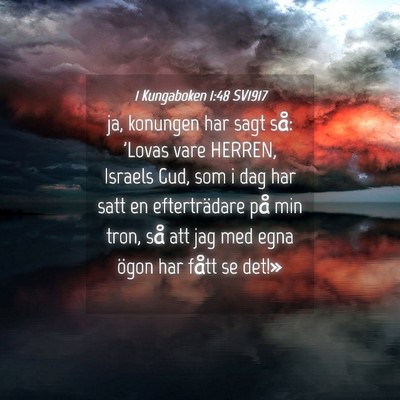 Picture 04 - 1 Kungaboken 1:48 SV1917 - ja, konungen har sagt så: 'Lovas vare HERREN, - Bible Verse Picture