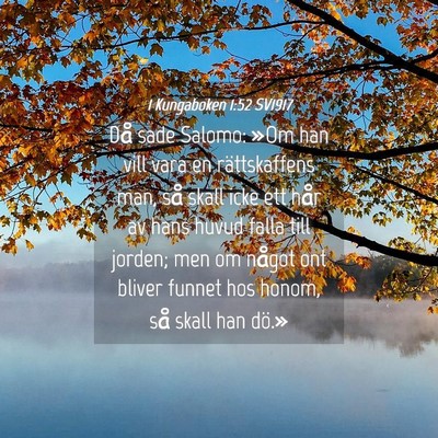 Picture 04 - 1 Kungaboken 1:52 SV1917 - Då sade Salomo: »Om han vill vara en - Bible Verse Picture