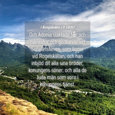 Picture 04 - 1 Kungaboken 1:9 SV1917 - Och Adonia slaktade får och fäkreatur och - Bible Verse Picture