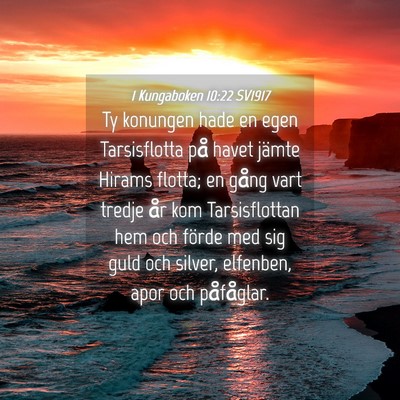 Picture 04 - 1 Kungaboken 10:22 SV1917 - Ty konungen hade en egen Tarsisflotta på havet - Bible Verse Picture