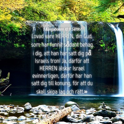 Picture 04 - 1 Kungaboken 10:9 SV1917 - Lovad vare HERREN, din Gud, som har funnit - Bible Verse Picture