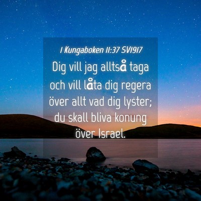 Picture 04 - 1 Kungaboken 11:37 SV1917 - Dig vill jag alltså taga och vill låta dig - Bible Verse Picture