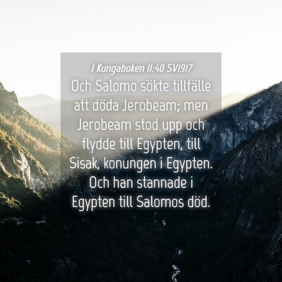 Picture 04 - 1 Kungaboken 11:40 SV1917 - Och Salomo sökte tillfälle att döda Jerobeam; - Bible Verse Picture
