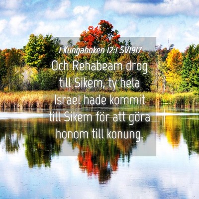 Picture 04 - 1 Kungaboken 12:1 SV1917 - Och Rehabeam drog till Sikem, ty hela Israel hade - Bible Verse Picture