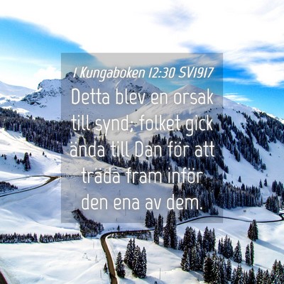 Picture 04 - 1 Kungaboken 12:30 SV1917 - Detta blev en orsak till synd; folket gick ända - Bible Verse Picture