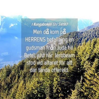 Picture 04 - 1 Kungaboken 13:1 SV1917 - Men då kom på HERRENS befallning en gudsman - Bible Verse Picture