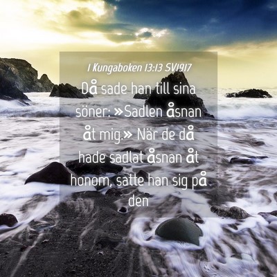 Picture 04 - 1 Kungaboken 13:13 SV1917 - Då sade han till sina söner: »Sadlen åsnan - Bible Verse Picture