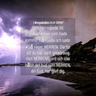 Picture 04 - 1 Kungaboken 13:21 SV1917 - Och han ropade till gudsmannen som hade kommit - Bible Verse Picture