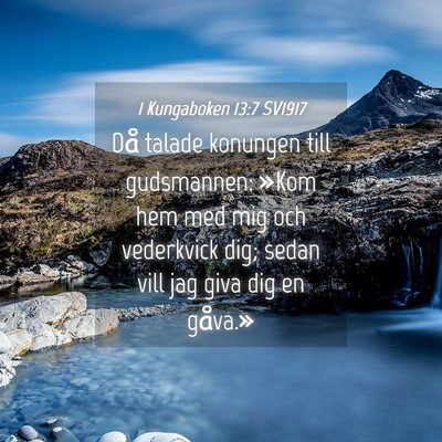 Picture 04 - 1 Kungaboken 13:7 SV1917 - Då talade konungen till gudsmannen: »Kom hem - Bible Verse Picture