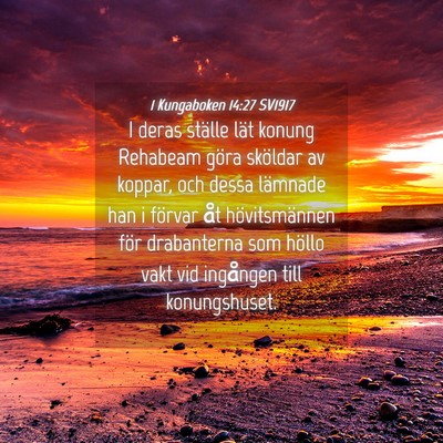Picture 04 - 1 Kungaboken 14:27 SV1917 - I deras ställe lät konung Rehabeam göra - Bible Verse Picture