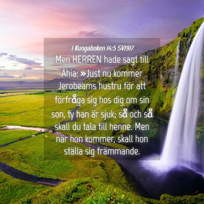 Picture 04 - 1 Kungaboken 14:5 SV1917 - Men HERREN hade sagt till Ahia: »Just nu kommer - Bible Verse Picture