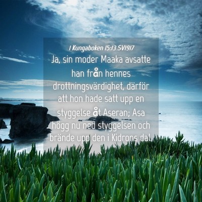 Picture 04 - 1 Kungaboken 15:13 SV1917 - Ja, sin moder Maaka avsatte han från hennes - Bible Verse Picture