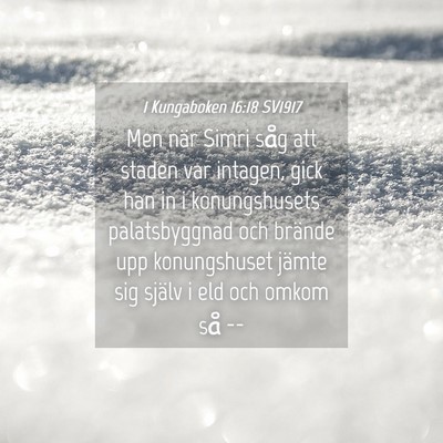 Picture 04 - 1 Kungaboken 16:18 SV1917 - Men när Simri såg att staden var intagen, gick - Bible Verse Picture