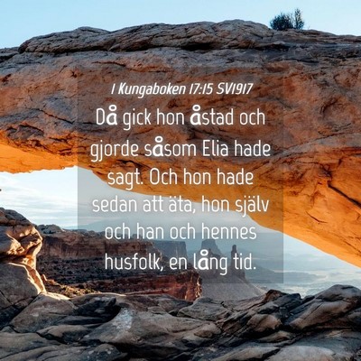 Picture 04 - 1 Kungaboken 17:15 SV1917 - Då gick hon åstad och gjorde såsom Elia hade - Bible Verse Picture