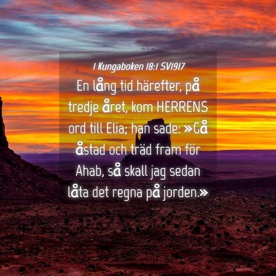 Picture 04 - 1 Kungaboken 18:1 SV1917 - En lång tid härefter, på tredje året, kom - Bible Verse Picture