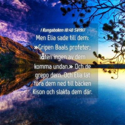 Picture 04 - 1 Kungaboken 18:40 SV1917 - Men Elia sade till dem: »Gripen Baals profeter; - Bible Verse Picture