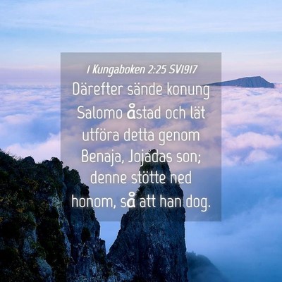 Picture 04 - 1 Kungaboken 2:25 SV1917 - Därefter sände konung Salomo åstad och lät - Bible Verse Picture