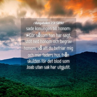 Picture 04 - 1 Kungaboken 2:31 SV1917 - sade konungen till honom: »Gör såsom han har - Bible Verse Picture