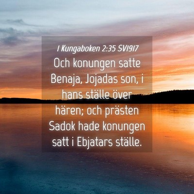 Picture 04 - 1 Kungaboken 2:35 SV1917 - Och konungen satte Benaja, Jojadas son, i hans - Bible Verse Picture