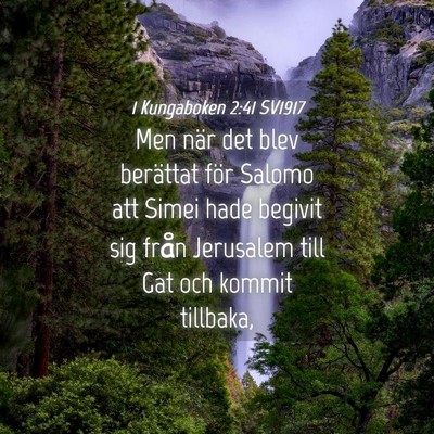 Picture 04 - 1 Kungaboken 2:41 SV1917 - Men när det blev berättat för Salomo att Simei - Bible Verse Picture