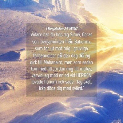 Picture 04 - 1 Kungaboken 2:8 SV1917 - Vidare har du hos dig Simei, Geras son, - Bible Verse Picture