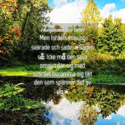 Picture 04 - 1 Kungaboken 20:11 SV1917 - Men Israels konung svarade och sade: »Sägen - Bible Verse Picture