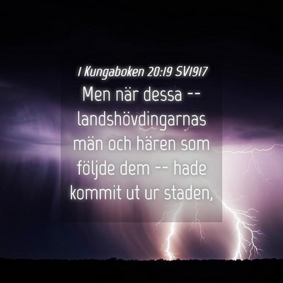 Picture 04 - 1 Kungaboken 20:19 SV1917 - Men när dessa -- landshövdingarnas män och - Bible Verse Picture