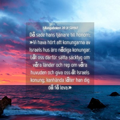 Picture 04 - 1 Kungaboken 20:31 SV1917 - Då sade hans tjänare till honom: »Vi hava - Bible Verse Picture