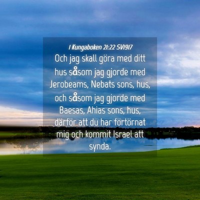 Picture 04 - 1 Kungaboken 21:22 SV1917 - Och jag skall göra med ditt hus såsom jag - Bible Verse Picture