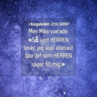 Picture 04 - 1 Kungaboken 22:14 SV1917 - Men Mika svarade: »Så sant HERREN lever, jag - Bible Verse Picture