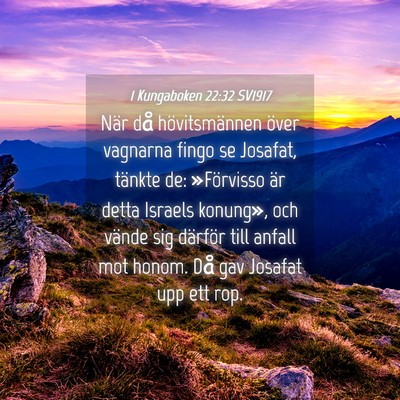 Picture 04 - 1 Kungaboken 22:32 SV1917 - När då hövitsmännen över vagnarna fingo se - Bible Verse Picture