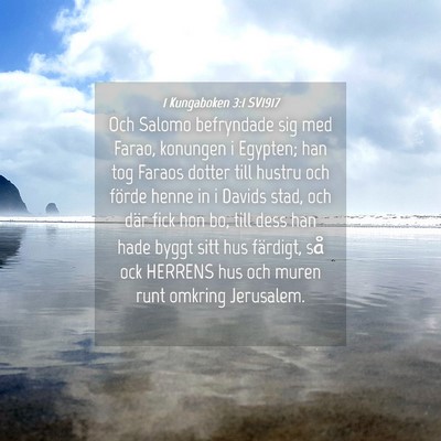 Picture 04 - 1 Kungaboken 3:1 SV1917 - Och Salomo befryndade sig med Farao, konungen i - Bible Verse Picture