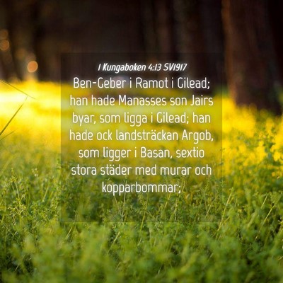 Picture 04 - 1 Kungaboken 4:13 SV1917 - Ben-Geber i Ramot i Gilead; han hade Manasses son - Bible Verse Picture