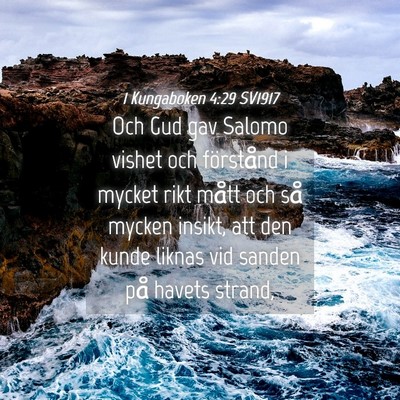 Picture 04 - 1 Kungaboken 4:29 SV1917 - Och Gud gav Salomo vishet och förstånd i mycket - Bible Verse Picture