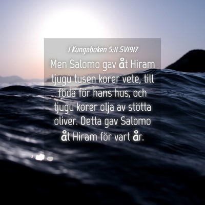 Picture 04 - 1 Kungaboken 5:11 SV1917 - Men Salomo gav åt Hiram tjugu tusen korer vete, - Bible Verse Picture
