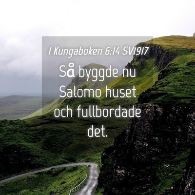 Picture 04 - 1 Kungaboken 6:14 SV1917 - Så byggde nu Salomo huset och fullbordade - Bible Verse Picture