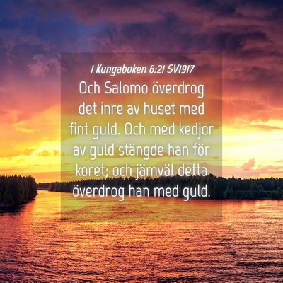 Picture 04 - 1 Kungaboken 6:21 SV1917 - Och Salomo överdrog det inre av huset med fint - Bible Verse Picture