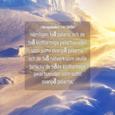 Picture 04 - 1 Kungaboken 7:41 SV1917 - nämligen två pelare, och de två klotformiga - Bible Verse Picture