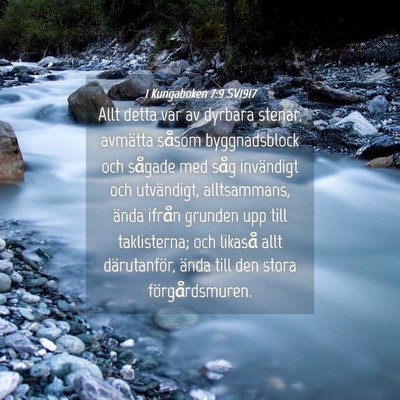 Picture 04 - 1 Kungaboken 7:9 SV1917 - Allt detta var av dyrbara stenar, avmätta såsom - Bible Verse Picture
