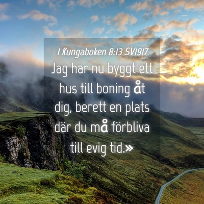 Picture 04 - 1 Kungaboken 8:13 SV1917 - Jag har nu byggt ett hus till boning åt dig, - Bible Verse Picture