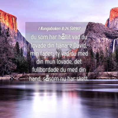 Picture 04 - 1 Kungaboken 8:24 SV1917 - du som har hållit vad du lovade din tjänare - Bible Verse Picture