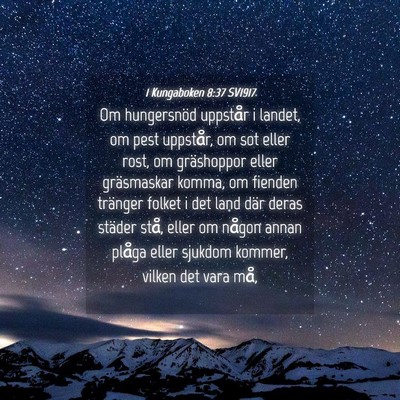 Picture 04 - 1 Kungaboken 8:37 SV1917 - Om hungersnöd uppstår i landet, om pest - Bible Verse Picture