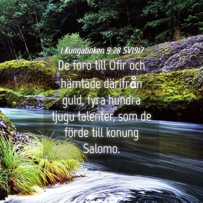 Picture 04 - 1 Kungaboken 9:28 SV1917 - De foro till Ofir och hämtade därifrån guld, - Bible Verse Picture