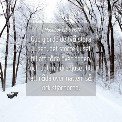Picture 04 - 1 Mosebok 1:16 SV1917 - Gud gjorde de två stora ljusen, det större - Bible Verse Picture
