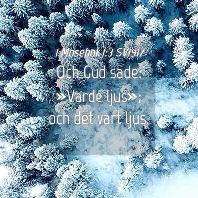Picture 04 - 1 Mosebok 1:3 SV1917 - Och Gud sade: »Varde ljus»; och det vart - Bible Verse Picture