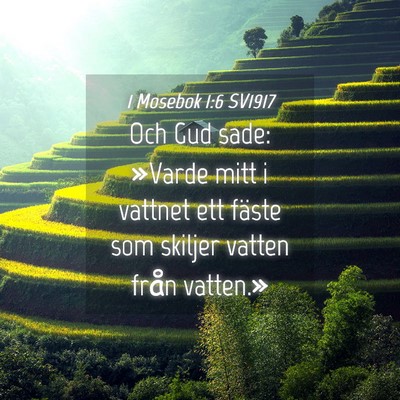 Picture 04 - 1 Mosebok 1:6 SV1917 - Och Gud sade: »Varde mitt i vattnet ett fäste - Bible Verse Picture