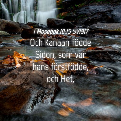 Picture 04 - 1 Mosebok 10:15 SV1917 - Och Kanaan födde Sidon, som var hans - Bible Verse Picture