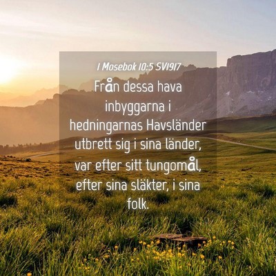 Picture 04 - 1 Mosebok 10:5 SV1917 - Från dessa hava inbyggarna i hedningarnas - Bible Verse Picture