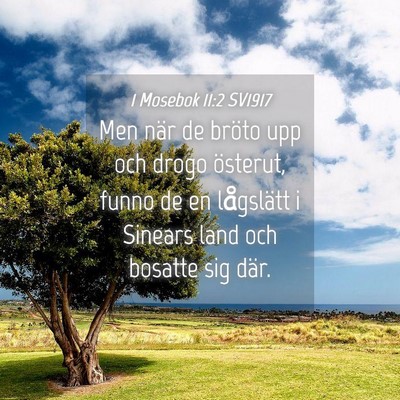 Picture 04 - 1 Mosebok 11:2 SV1917 - Men när de bröto upp och drogo österut, funno - Bible Verse Picture